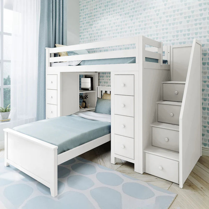 Jackpot Deluxe Staircase Loft Bed Storage Storage + Twin Bed