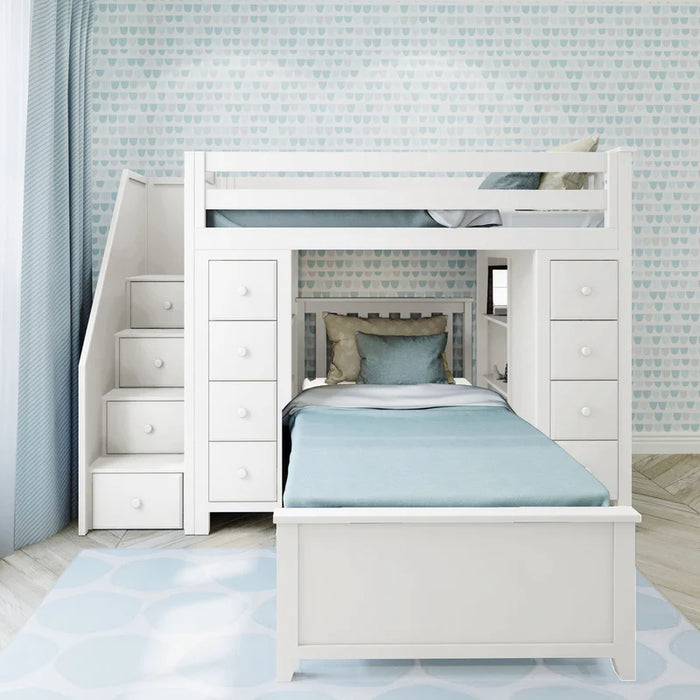 Jackpot Deluxe Staircase Loft Bed Storage Storage + Twin Bed