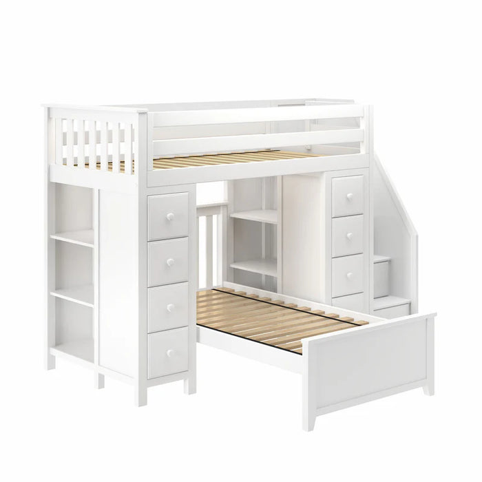 Jackpot Deluxe Staircase Loft Bed Storage Storage + Twin Bed