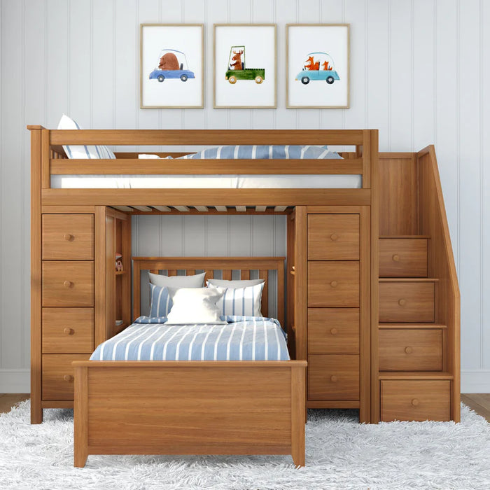 Jackpot Deluxe Staircase Loft Bed Storage Storage + Twin Bed