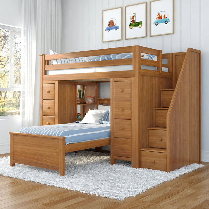 Jackpot Deluxe Staircase Loft Bed Storage Storage + Twin Bed