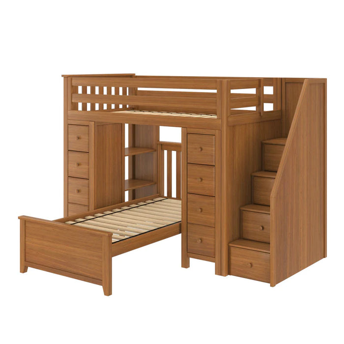 Jackpot Deluxe Staircase Loft Bed Storage Storage + Twin Bed