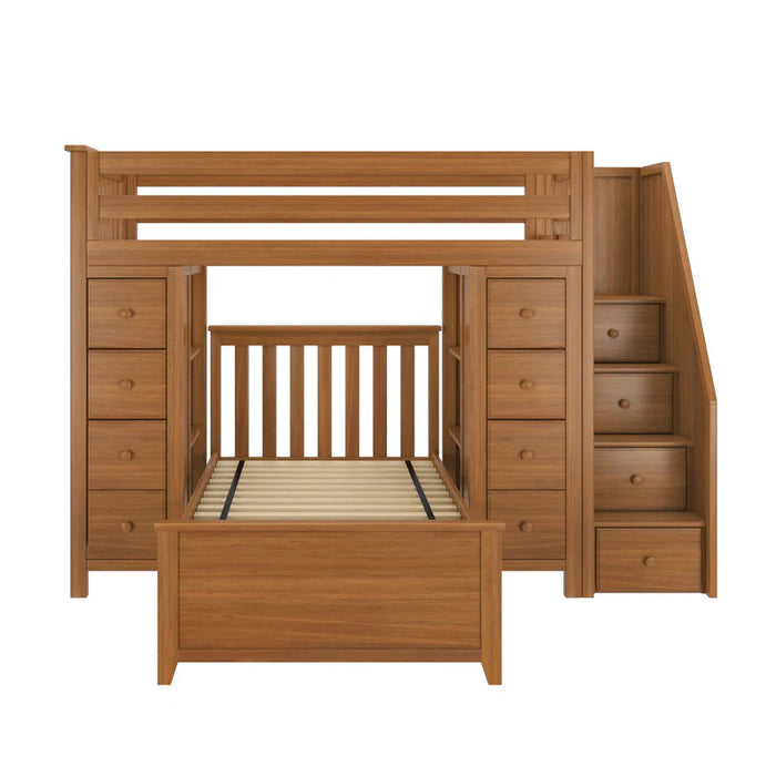 Jackpot Deluxe Staircase Loft Bed Storage Storage + Twin Bed