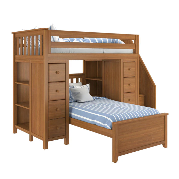 Jackpot Deluxe Staircase Loft Bed Storage Storage + Twin Bed