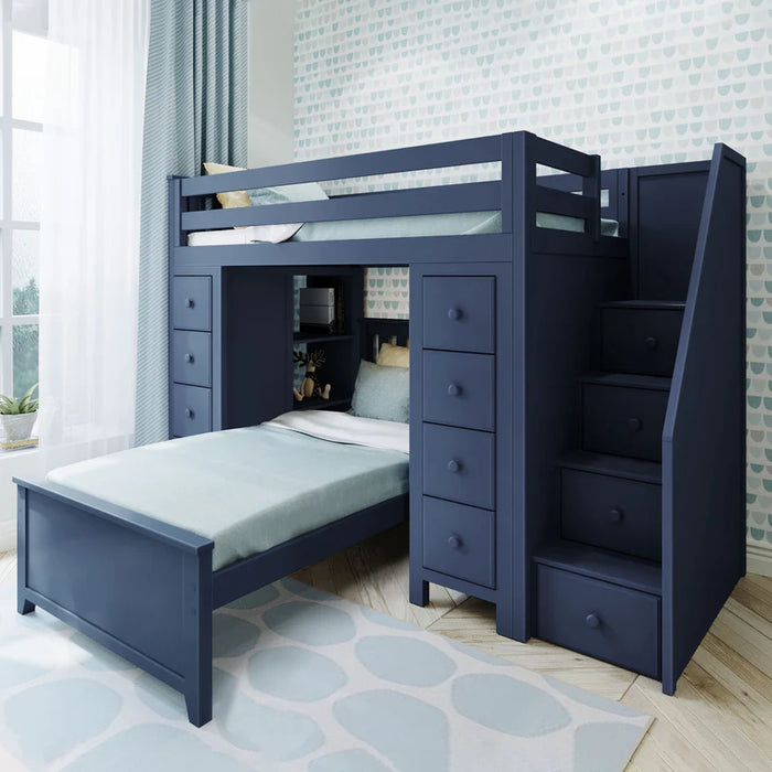 Jackpot Deluxe Staircase Loft Bed Storage Storage + Twin Bed