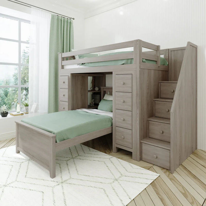 Jackpot Deluxe Staircase Loft Bed Storage Storage + Twin Bed