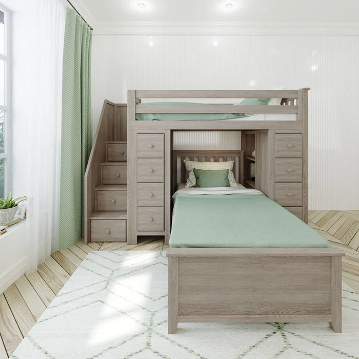 Jackpot Deluxe Staircase Loft Bed Storage Storage + Twin Bed