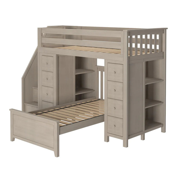 Jackpot Deluxe Staircase Loft Bed Storage Storage + Twin Bed