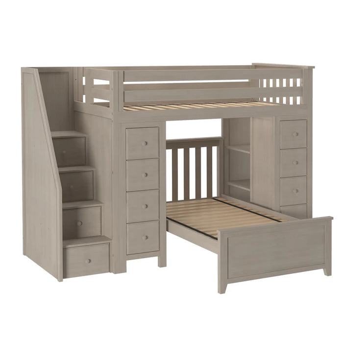 Jackpot Deluxe Staircase Loft Bed Storage Storage + Twin Bed