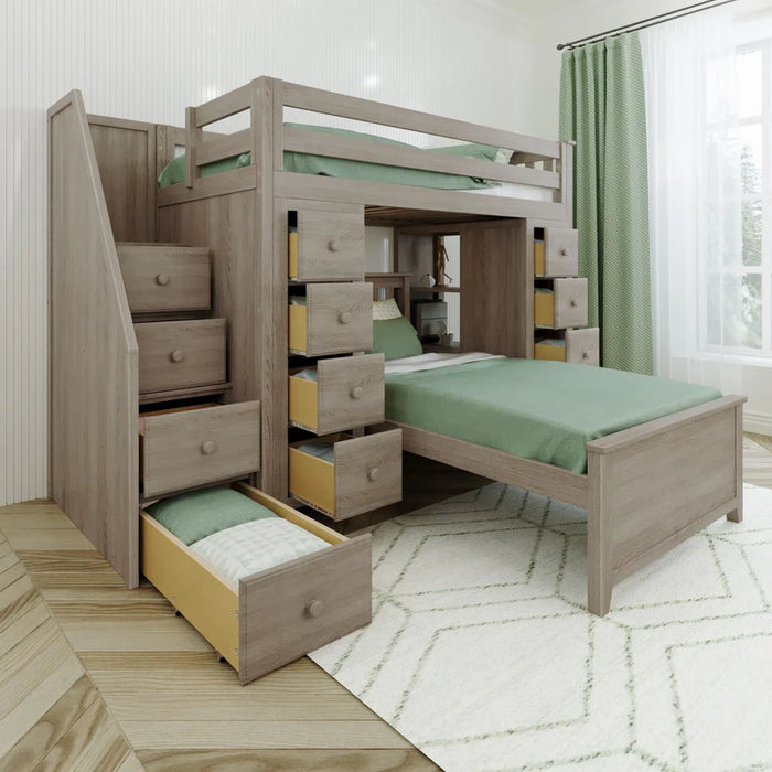 Jackpot Deluxe Staircase Loft Bed Storage Storage + Twin Bed