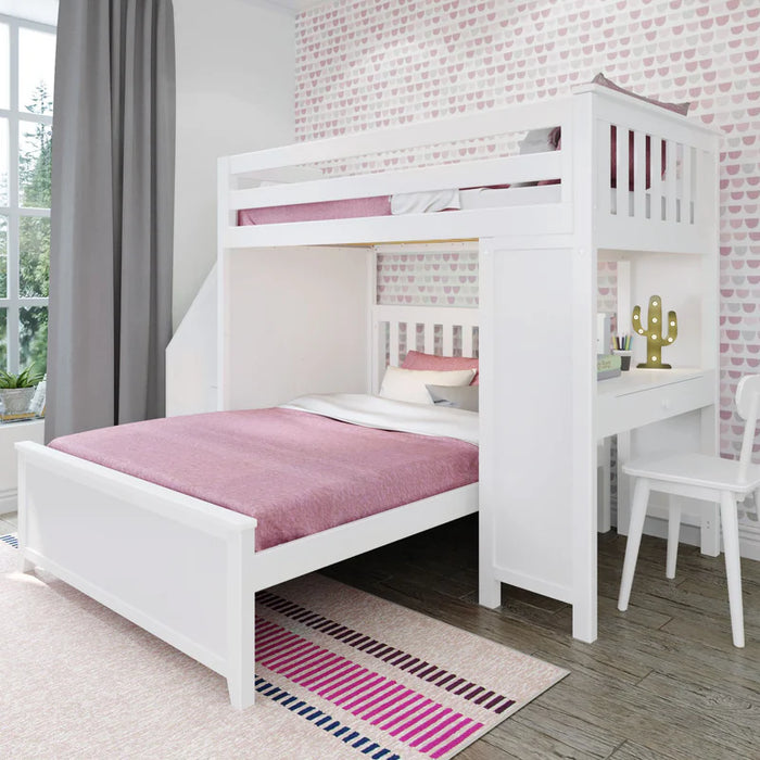Jackpot Deluxe Staircase Loft Bed Desk + Full Bed