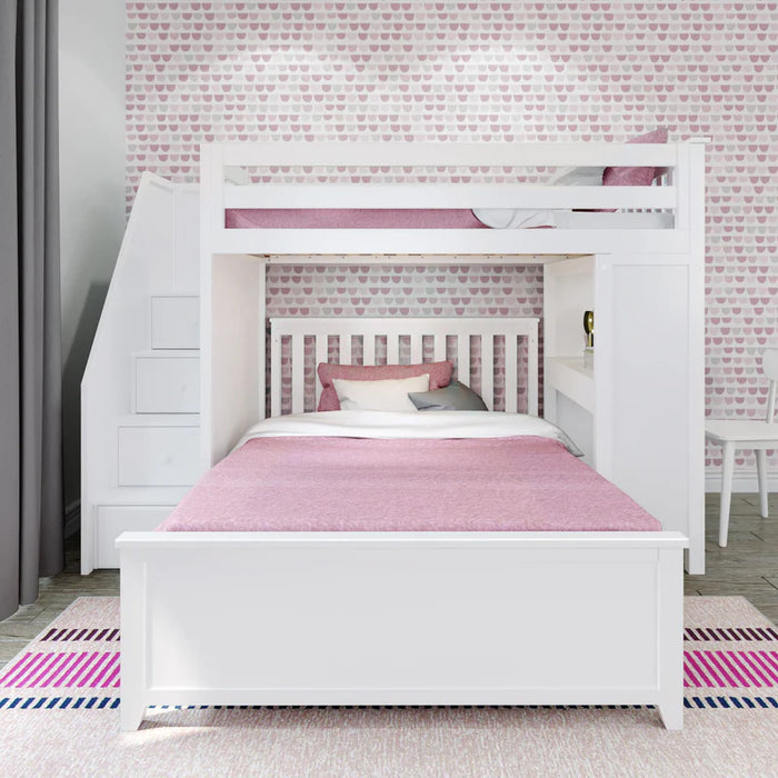 Jackpot Deluxe Staircase Loft Bed Desk + Full Bed