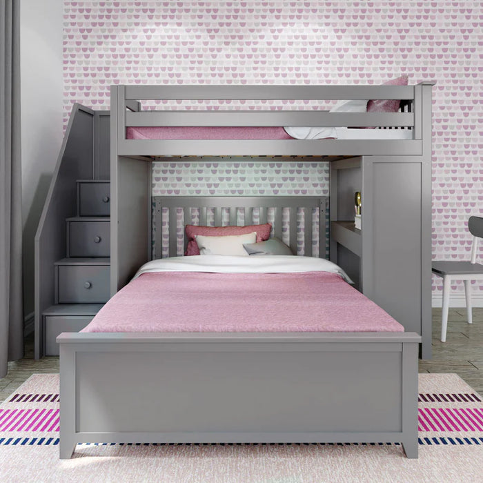 Jackpot Deluxe Staircase Loft Bed Desk + Full Bed