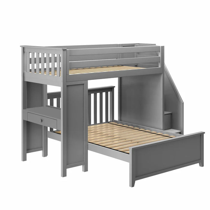 Jackpot Deluxe Staircase Loft Bed Desk + Full Bed