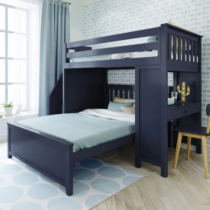 Jackpot Deluxe Staircase Loft Bed Desk + Full Bed