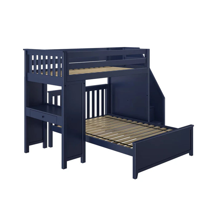Jackpot Deluxe Staircase Loft Bed Desk + Full Bed