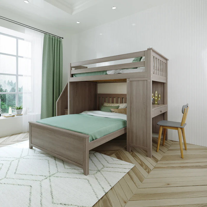Jackpot Deluxe Staircase Loft Bed Desk + Full Bed