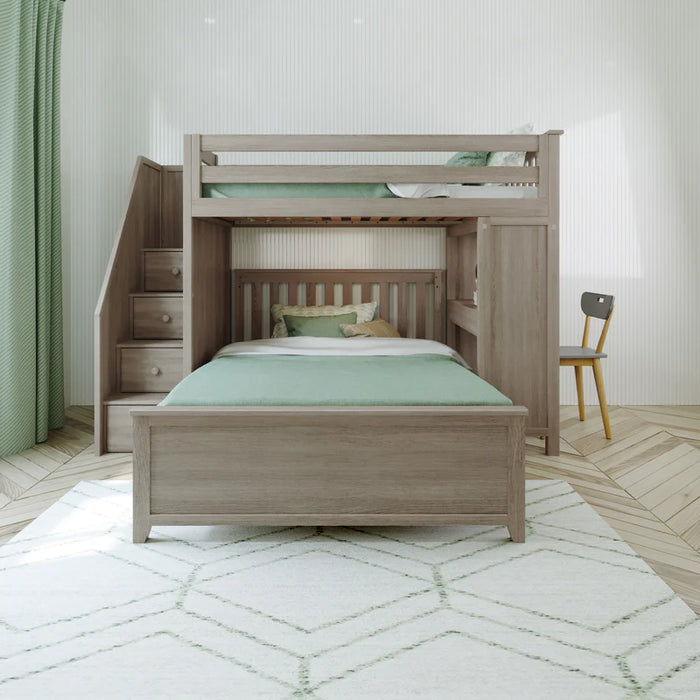 Jackpot Deluxe Staircase Loft Bed Desk + Full Bed