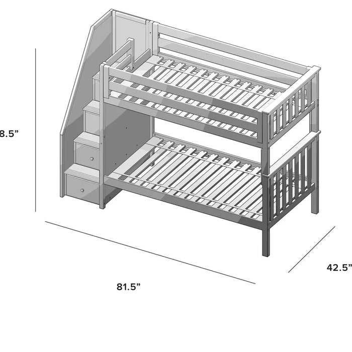 Jackpot Deluxe Twin over Twin Staircase Bunk