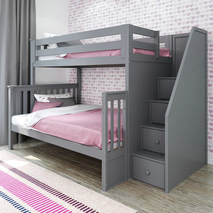 Jackpot Deluxe Twin over Full Staircase Bunk-Holds 400 LBS on each bed...Parent Friendly