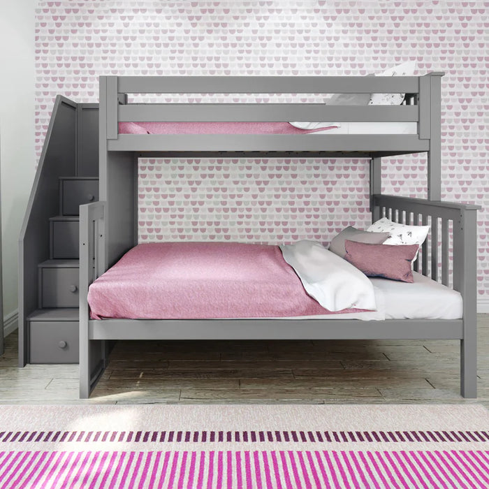 Jackpot Deluxe Twin over Full Staircase Bunk-Holds 400 LBS on each bed...Parent Friendly