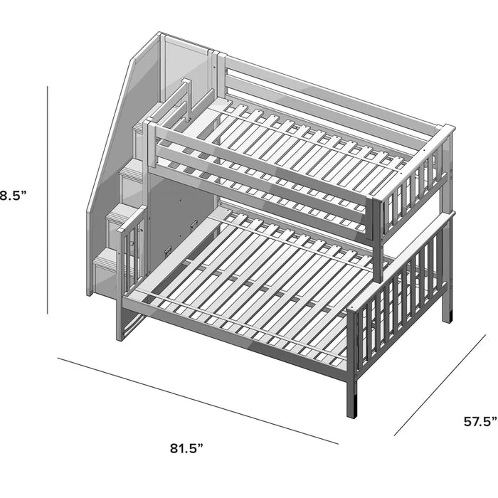 Jackpot Deluxe Twin over Full Staircase Bunk-Holds 400 LBS on each bed...Parent Friendly