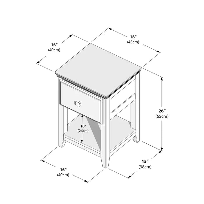 Jackpot Deluxe 1-Drawer Nightstand