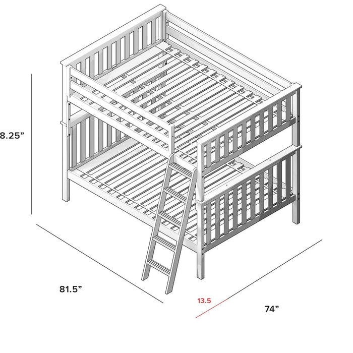 Jackpot Deluxe Full over Full Bunk with Angle Ladder Hold 400 Lbs on Each Bed