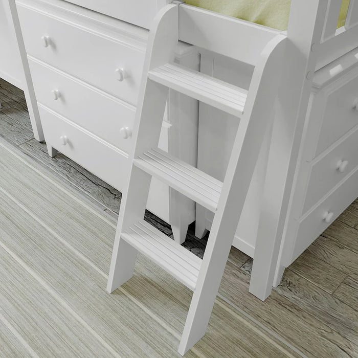 Jackpot Deluxe Twin Storage Loft Bed with Two Dressers and Desk