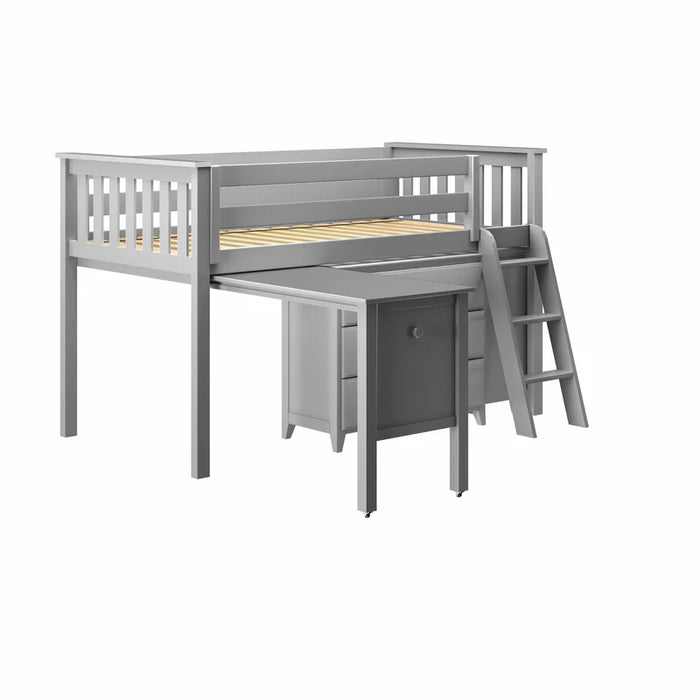 Jackpot Deluxe Twin Storage Loft Bed with Two Dressers and Desk