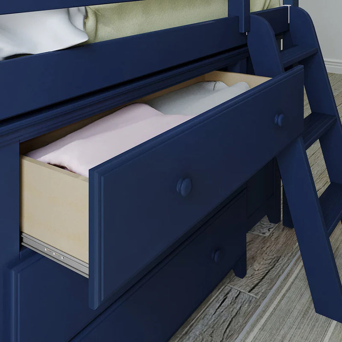 Jackpot Deluxe Twin Storage Loft Bed with Two Dressers and Desk