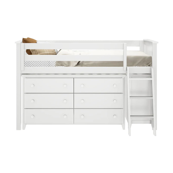 Jackpot Deluxe Twin Storage Loft Bed with Two Dressers