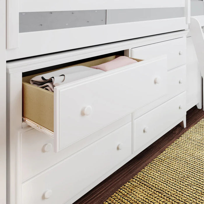 Jackpot Deluxe Twin Storage Loft Bed with Two Dressers