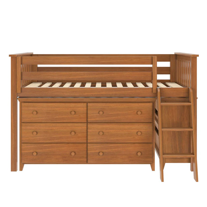 Jackpot Deluxe Twin Storage Loft Bed with Two Dressers