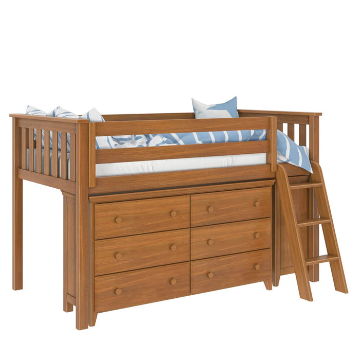 loft beds with dresser Wood Full Size Bed Built-In Wardrobe and Desk - Bed Bath & Beyond It features a loft bed over a built Bunkhouse Mid Loft Bed w/