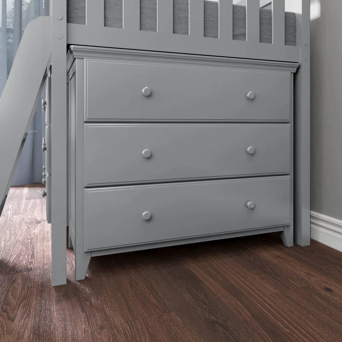Jackpot Deluxe Twin Storage Loft Bed with Two Dressers