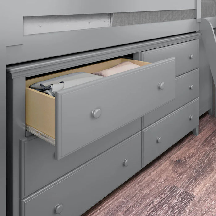 Jackpot Deluxe Twin Storage Loft Bed with Two Dressers