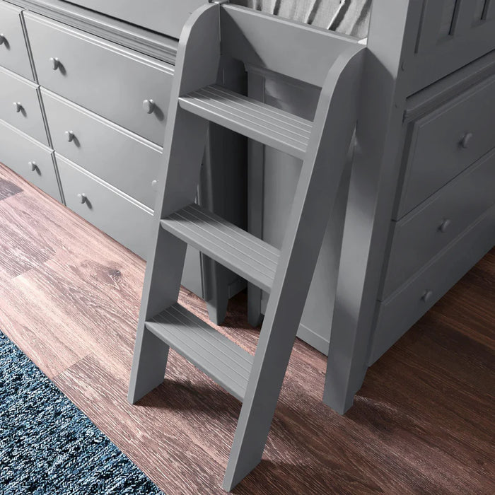 Jackpot Deluxe Twin Storage Loft Bed with Two Dressers