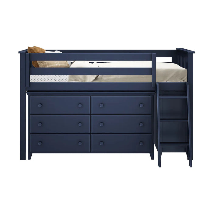 Jackpot Deluxe Twin Storage Loft Bed with Two Dressers