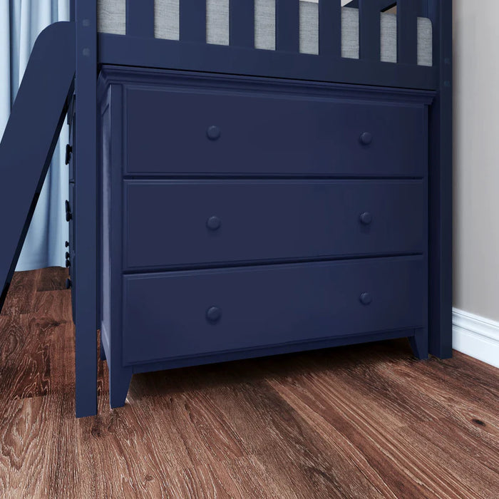 Jackpot Deluxe Twin Storage Loft Bed with Two Dressers