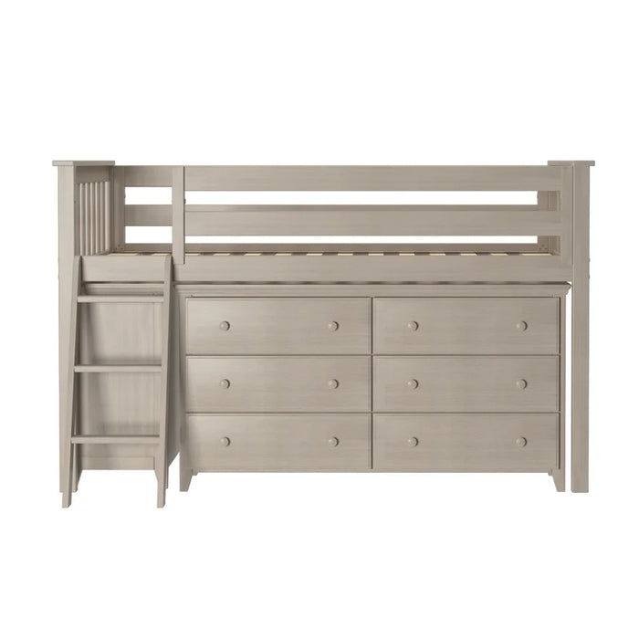 Jackpot Deluxe Twin Storage Loft Bed with Two Dressers