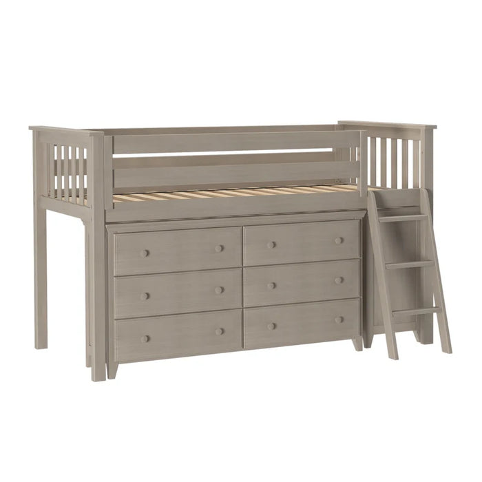 Jackpot Deluxe Twin Storage Loft Bed with Two Dressers