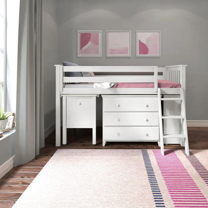 Jackpot Deluxe Twin Storage Loft Bed with Dresser