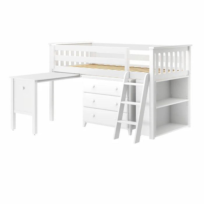 Jackpot Deluxe Twin Storage Loft Bed with Dresser