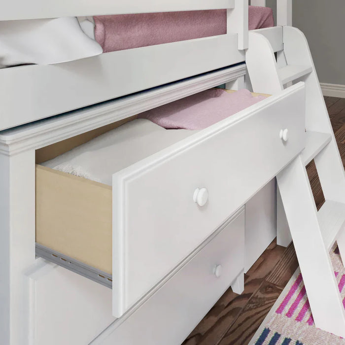 Jackpot Deluxe Twin Storage Loft Bed with Dresser