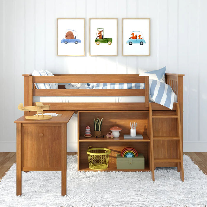 Jackpot Deluxe Twin Storage Loft Bed with Dresser