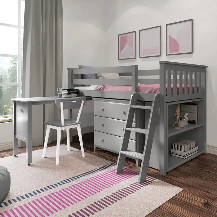 Jackpot Deluxe Twin Storage Loft Bed with Dresser