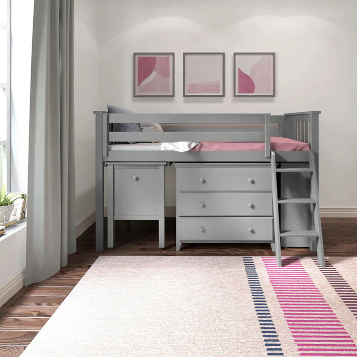 Jackpot Deluxe Twin Storage Loft Bed with Dresser