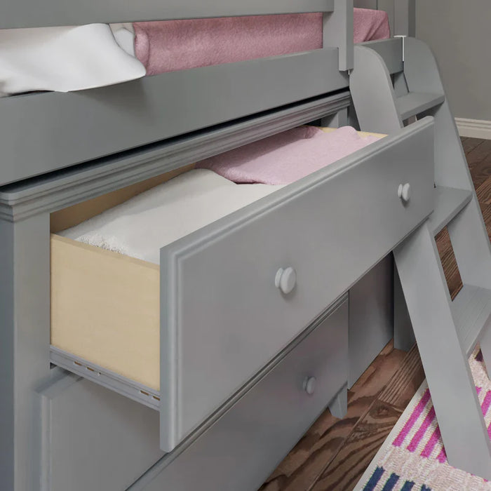 Jackpot Deluxe Twin Storage Loft Bed with Dresser