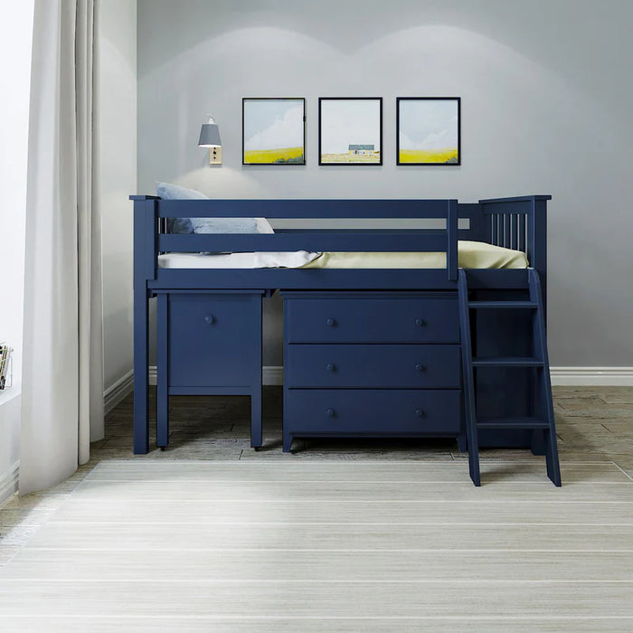Jackpot Deluxe Twin Storage Loft Bed with Dresser
